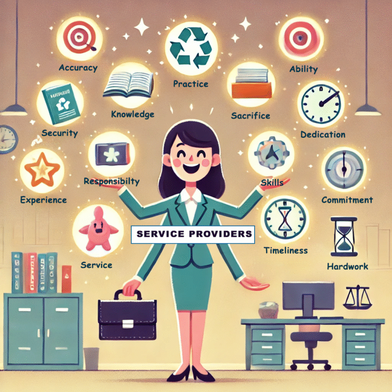 Graphical image of the women standing in the middle comparing the services provided